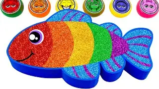 ASMR Slime Video l How To Make Rainbow Fish Bathtub With Glitter Slime | Best Of Yo Yo Idea