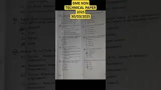 DME NON TECHNICAL PAPER 2025 || 30/03/2025 #dme #cutoff #shorts #viralshort #assam #healthdepartment