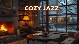 Cozy Winter Cabin Ambience Music Coffe Hot  ❄️ Winter Night Ambience | Relaxing Jazz