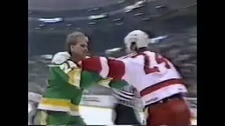 Bob Probert Vs. Willi Plett Mar. 5th, 1987 (Minnesota Feed)