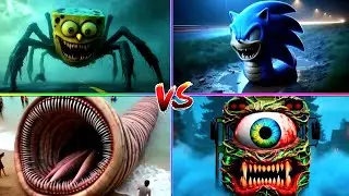 Spider Sponge 🆚 Dark Speed Beast 🆚 Giant Sand Worm 🆚 Eyeball Cube Tiles Hop EXE Monster