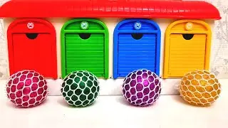 Satisfying Garage ASMR | Oddly Making Giant 4 Slime Color Balls in Funny Rainbow Disney Garage ASMR