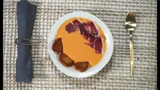 AUTHENTIC GAZPACHO (TOMATO COLD SOUP)  WITH JAM&Oacute;N 100% IBERICO DE BELLOTA
