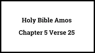 Holy Bible Amos 5:25