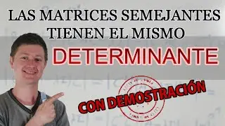 Las matrices semejantes tienen el mismo determinante - Con demostración