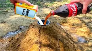 Experiment : Volcano eruption from Coca & Mentos & Baking Soda !!