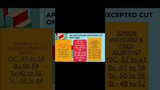 AP HIGH COURT EXCEPTED CUT OFFs (SO)( PS) DRIVER FIELD ASSISTANT RECORD ASSISTANT JUNIOR ASSISTANT