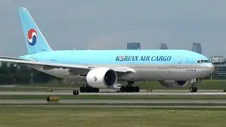 GE-90 SCREAM | Korean Air Cargo 777 Freighter Takeoff | MSP