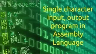 Single character input, output program in Assembly Language