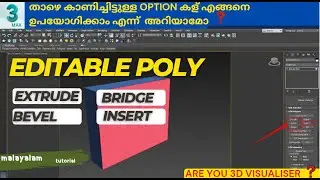 HOW TO USE ? EXTRUDE /BEVEL/BRIDGE/INSERT  3D MAX TUTORIAL / 3D HOME Tips