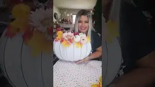 🍁🍂✨️DIY DOLLAR TREE PUMPKIN WREATH FORM ✨️🍂🍁🍁  #dollartree #diy #homedecor #viralshort
