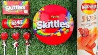 Vibrant Skittles & M&M'S Unboxing Satisfying Candy Experience in Colorful Boxes ASMR