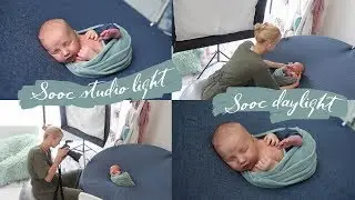 Newborn Photoshoot - Natural DAYLIGHT versus studio light (SPEEDLITE SOFTBOX) baby photography