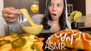 ASMR CHEESY FRIED TACOS & DORITO NACHOS WHISPERING MUKBANG 먹방 | JUNE COLLAB WEEK