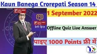 Kaun Banega Crorepati Offline Quiz 1 September 2022|Kbc DailyQuiz|1Sep OfflineQuizLive|TechtipsTrust