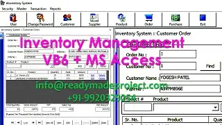 Inventory Management System - VB6 and MS Access working demo by readymadeproject.com