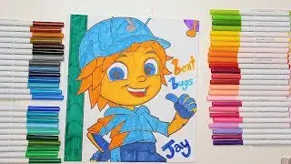 Coloring Jay from the Beat Bugs!