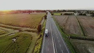 Highway in Province Nature Road Drone Shot |  COPYRIGHT FREE