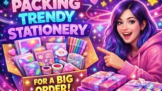 ✨ Packing Trending Stationery for a BIG Order! | Neon Fantasy Vibes 💜📦 ✨
