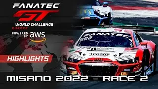 Race Highlights | Misano 2022 | Race 2 | Fanatec GT World Challenge Europe Powered by AWS