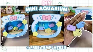☆ DIY Mini Cardboard Aquarium! 🐟💞 | +Free Template | Cute DIY Crafts