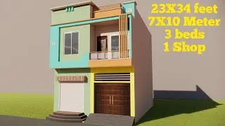 Home Design Plan (7X10) Meter with 3 Beds || Makan Ka Naksha