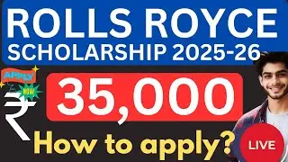 Rolls royce Scholarship 2025-26|Engineering scholarship 2025|BE scholarship 2025 #ssp Karnataka
