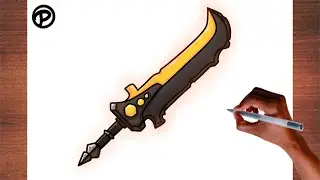 How to Draw Rage Blade From Bedwars Roblox Step by step
