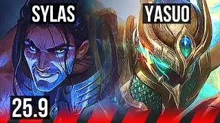 SYLAS vs YASUO (TOP) | Legendary, 7 solo kills, 41k DMG | NA Master | 25.9
