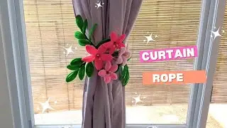 DIY Flower Curtain Holder from chenille | Home Decor Craft Idea | tali hordeng
