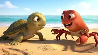 Turtle and Crab on the Beach 🐢🦀 | A Heartwarming Story of Friendship