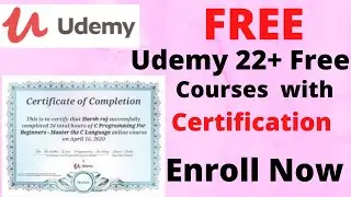 Udemy 22+ free courses with certificate || Udemy coupon code 2020 || courses to do in lockdown
