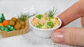 I Made a Mini Russian Salad Olivier 🎄😍 Beautiful Mini Food 🤗 Mini Kitchen
