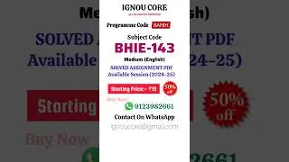 BHIE 143 Solved Assignment PDF 2024-25 in English, BAHIH program BHIE-143 Solved assignments