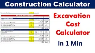 Excavation work cost calculator for Building Construction Work