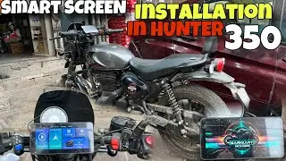Install Android Smart Screen In Hunter 350🤩 | Only Display | Wireless CarPlay/Android Auto Device💯