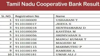 Tamil Nadu Cooperative Bank Assistant Result 2024 (Out) | JA Cut Off, Merit List @ tncoopsrb.in