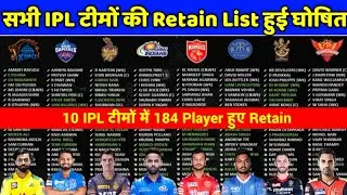 IPL 2023 - All IPL Teams 184 Retained Players List For IPL Auction