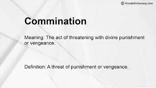 Commination Meaning