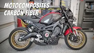 Motocomposites Carbon Fiber & Lust Lowering Links on the 2021 XSR 900