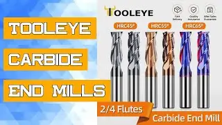 Tooleye Carbide End Mills Alloy Tungsten Steel Milling Cutter Cutting Tool CNC Maching Coating Flat
