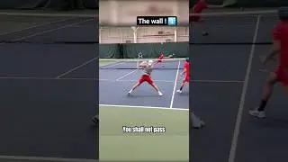 The wall! Huge doubles point at the Cornell Tennis College Tournament few years ago #collegetennis