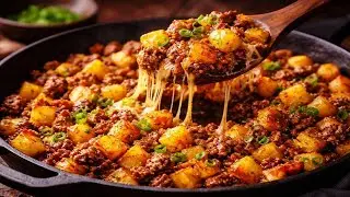 Crispy Potato & Ground Beef Skillet | Easy One-Pan Dinner | Viral Budget Meal Recipe