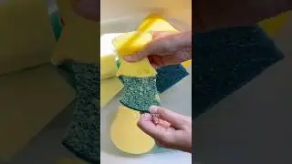 ASMR wet bulk kitchen sponge ripping - scours off #spongeripping #spongeasmr #satisfying