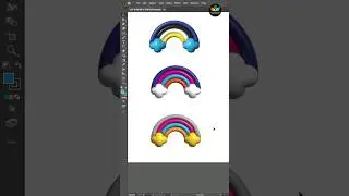 3D materials in ADOBE illustrator ❤️#adobe #illustrator #design #2023 #shorts #trending #3D #bts