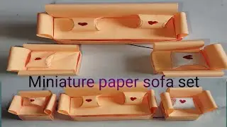 Diy paper sofa set// miniature sofa// origami sofa set//sofa for dollhouse