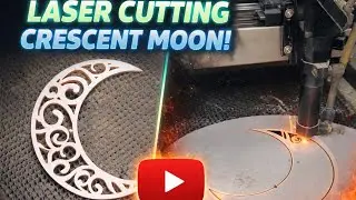 Laser Cut Crescent Moon Design | Sunboard Laser Cutting Satisfying Video #laser #cnc 