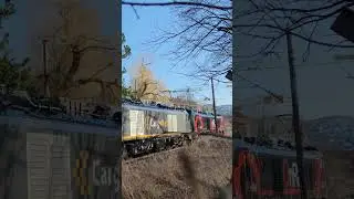 Onrail and CargoNet engines passing by