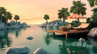Tropical Serenity Escape: Hammock, Ocean Breeze & Bossa Nova Guitar in a Peaceful Lagoon