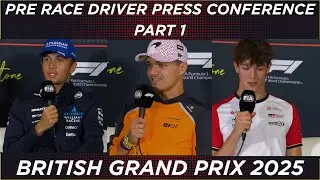 Lando Norris, Albon and Bearman pre race press conference at British GP 2025| PART 1